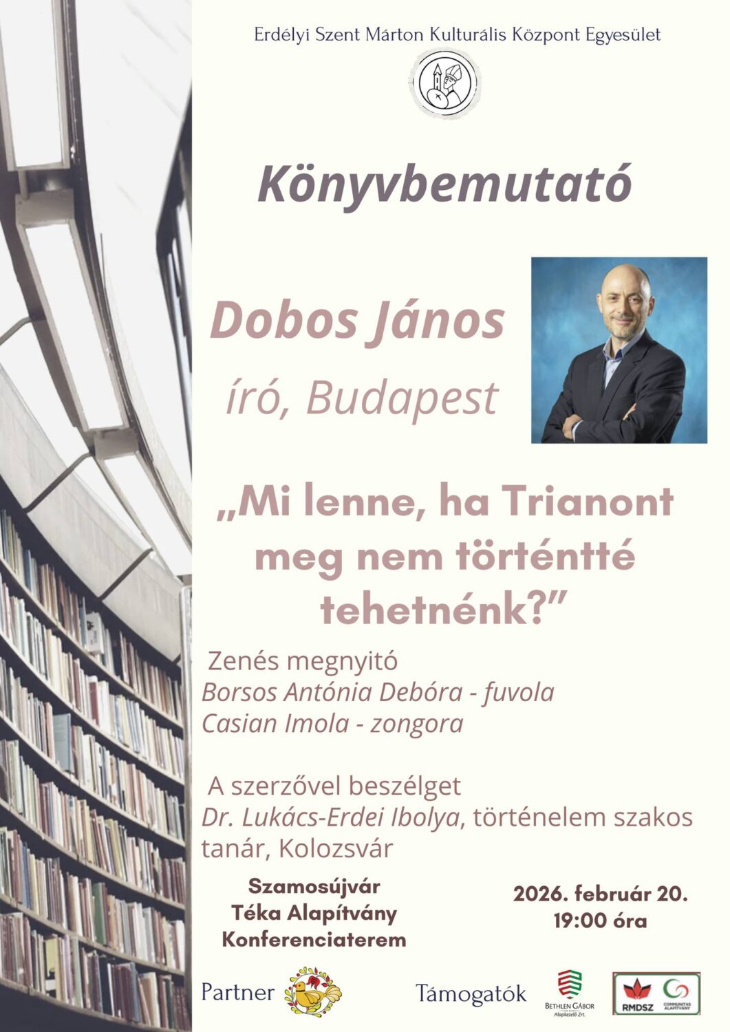 Könyvbemutató Szamosújváron Dobos János Trianonról szóló kötetével