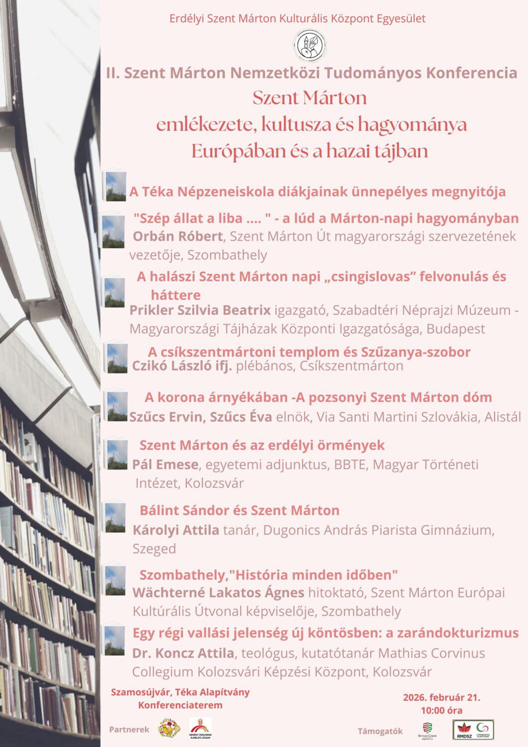 Szent Márton konferencia Szamosújváron a Téka Alapítvány rendezvényplakátján