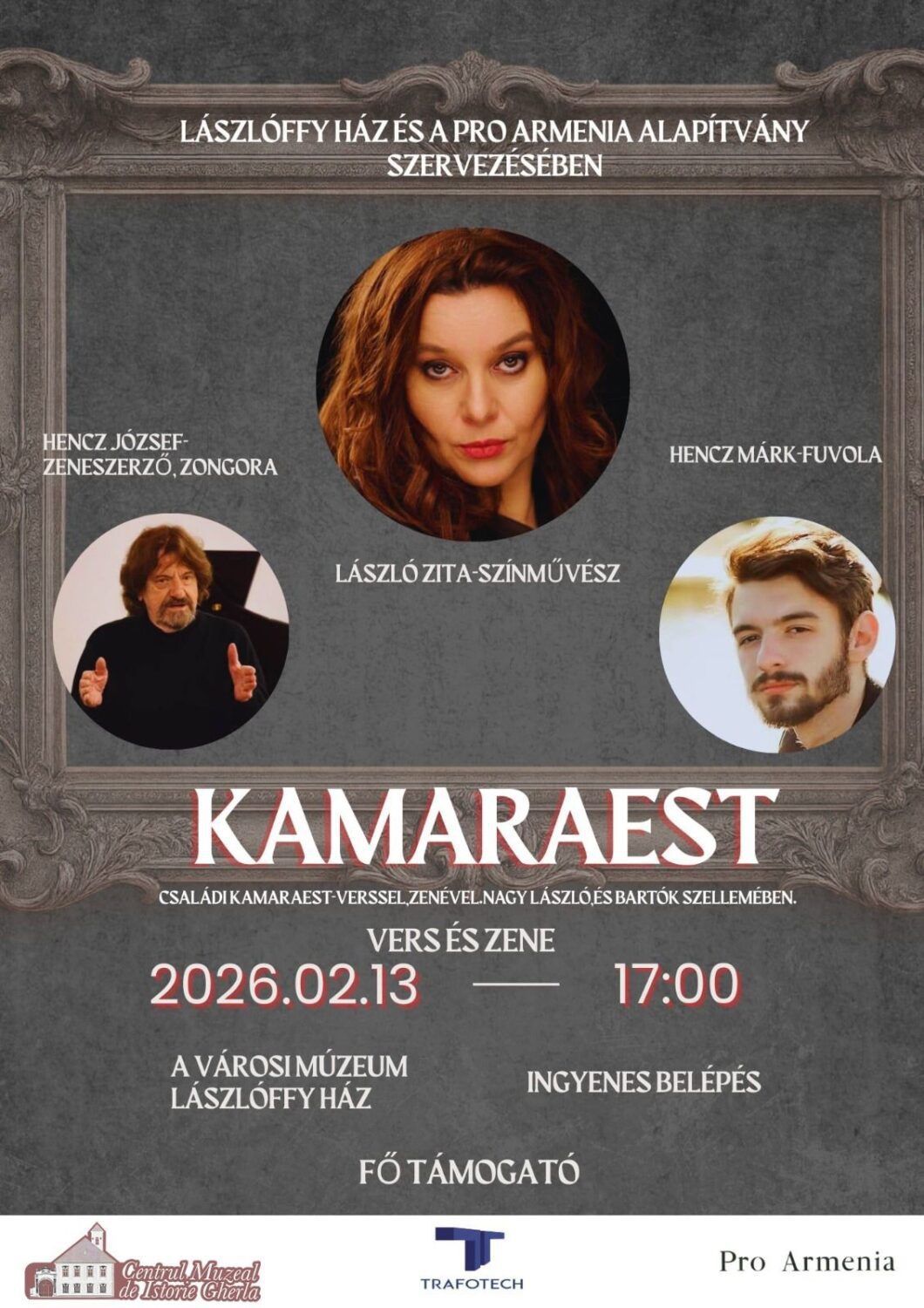 Kamarazenei koncert Szamosújváron a Lászlóffy-házban