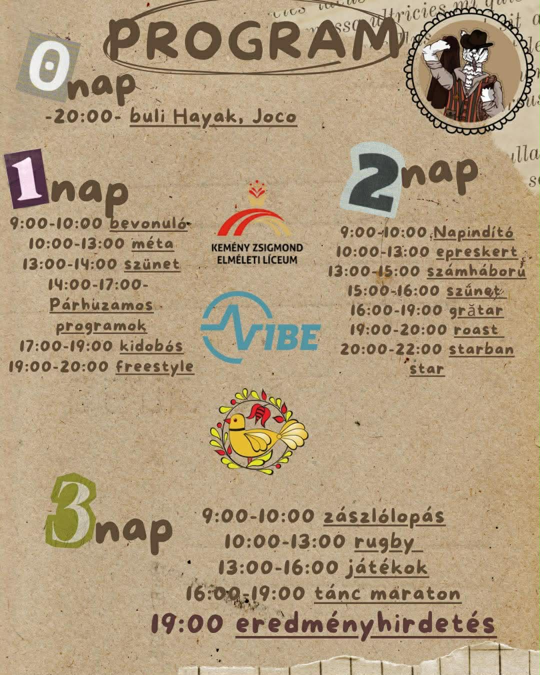 A Kemény Zsigmond Elméleti Líceum diáknapjainak részletes programja Szamosújváron