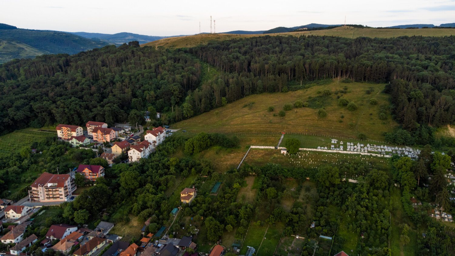 Szamosújvár Május 1 park tervezett területe drónfelvételen