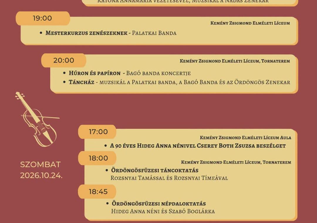 XXIX. Mezőségi Népzene és Néptáncfesztivál Szamosújváron